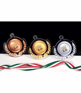 Medaglia acrilica personalizzata CA204 – disponibile in oro, argento e bronzo