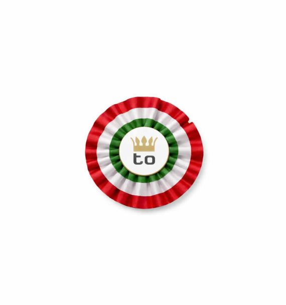7424 Rosetta a Spilla Tricolore Bottone Italia