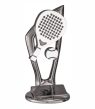 Trofeo Padel in resina color argento con personalizzazione