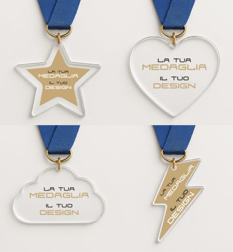 Medaglia plexiglass personalizzata con design su misura